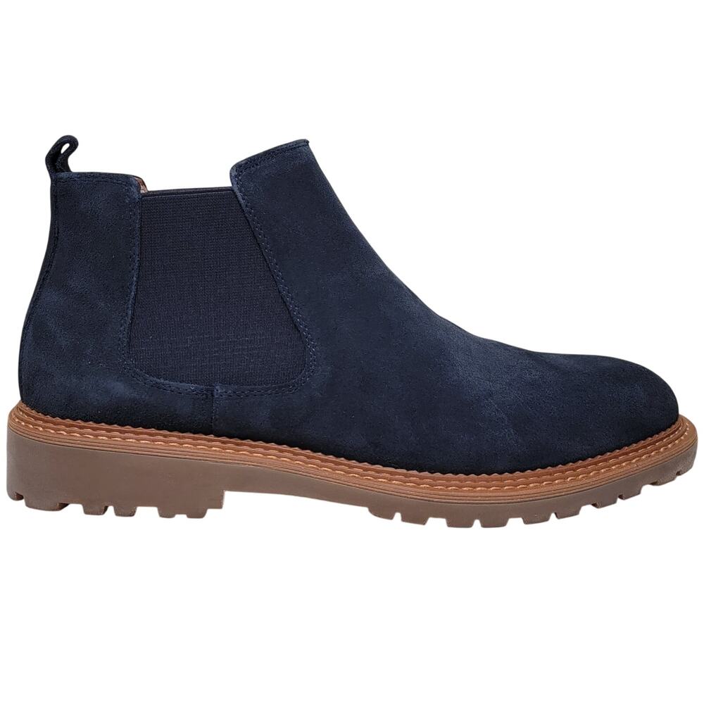 Vintage Foundry Co Men Blaise Chelsea Ankle Boots Size US 9M Navy Blue Suede - Picture 2 of 5